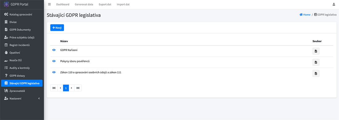GDPR aplikace pro DPO: Knihovna legislativních dokumentů